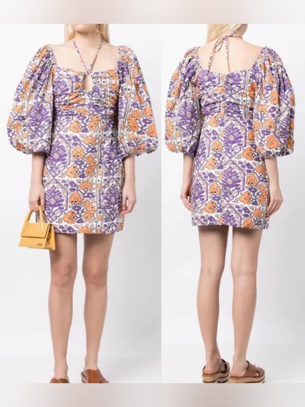Rhode Jeanne Graphic Print Thigh Length Dress Mango Flora Grande